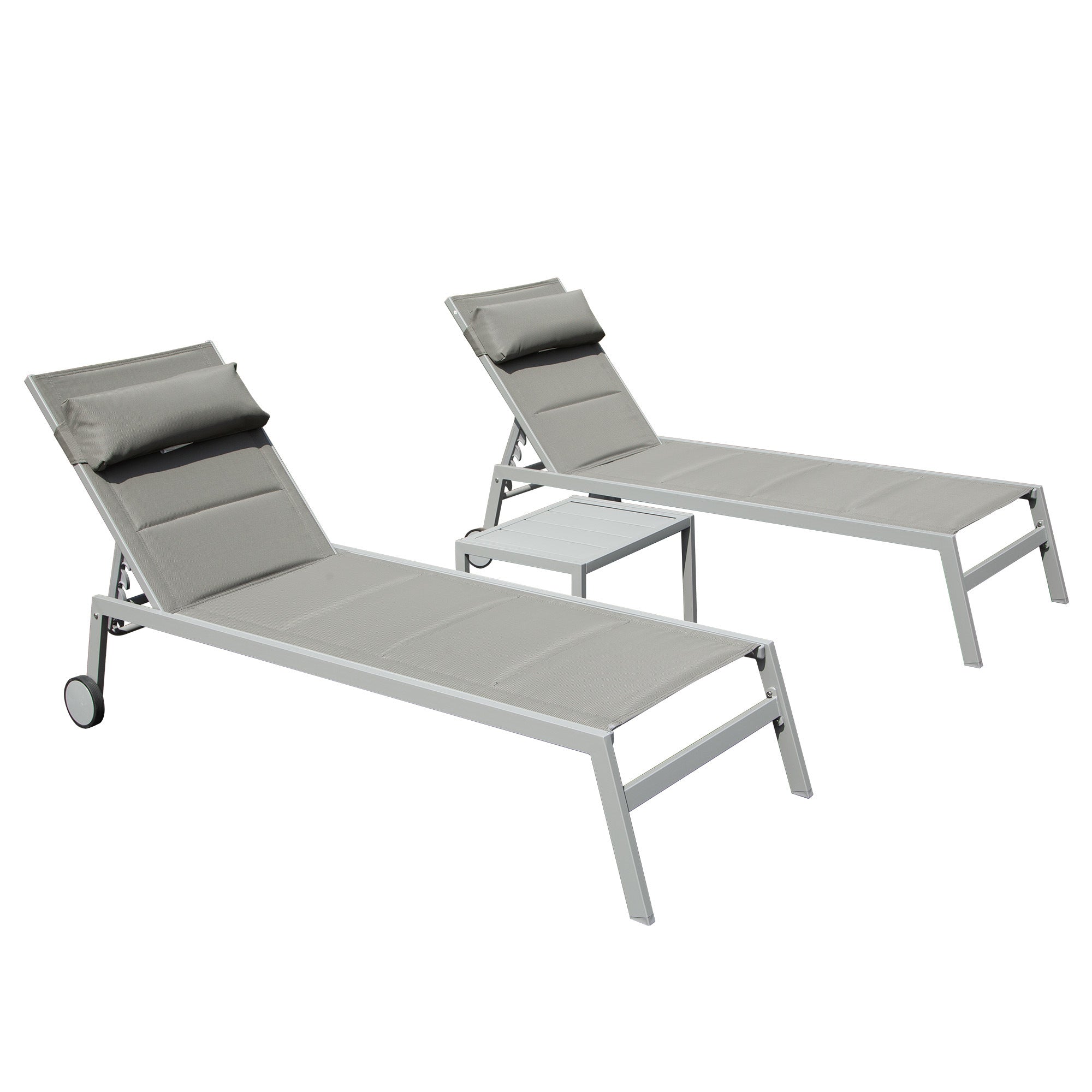 Outdoor Patio Chaise Lounge Set of 3 Doba